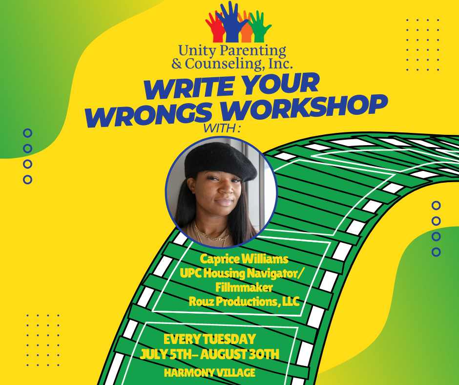 Writeyour wrongs workshop flyer
